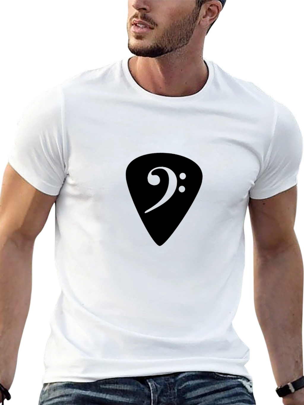 Bass Clef Guitar Pick T-Shirt