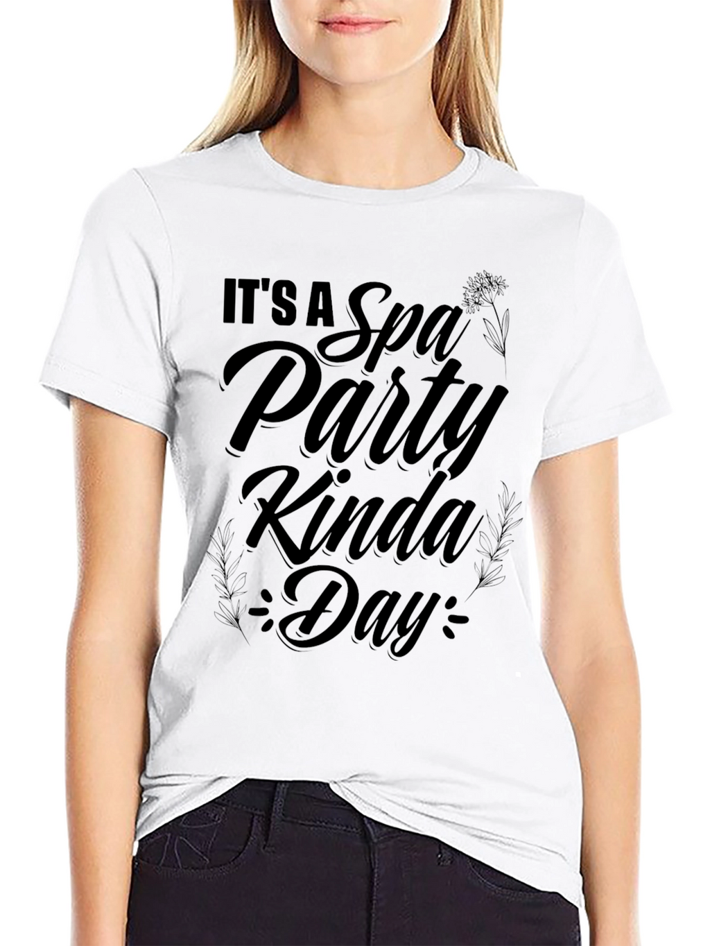Spa Party Kinda Day Black Graphic Tee