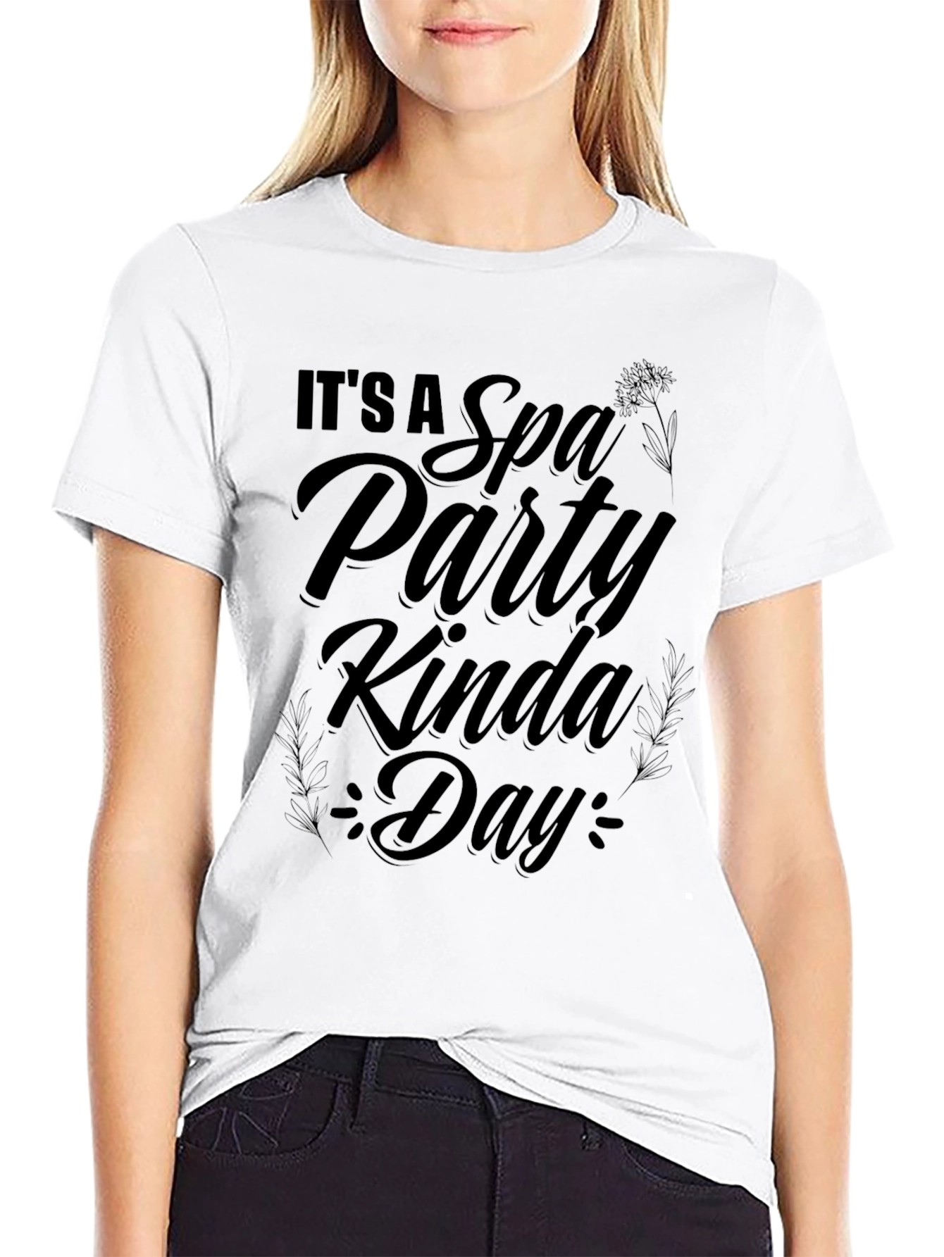 Spa Party Kinda Day Black Graphic Tee
