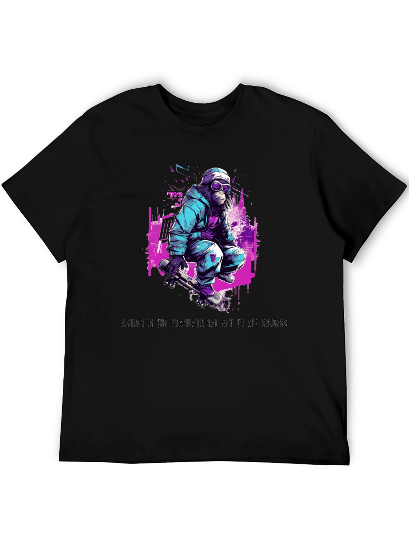 Skateboarding Ape Graphic T-Shirt