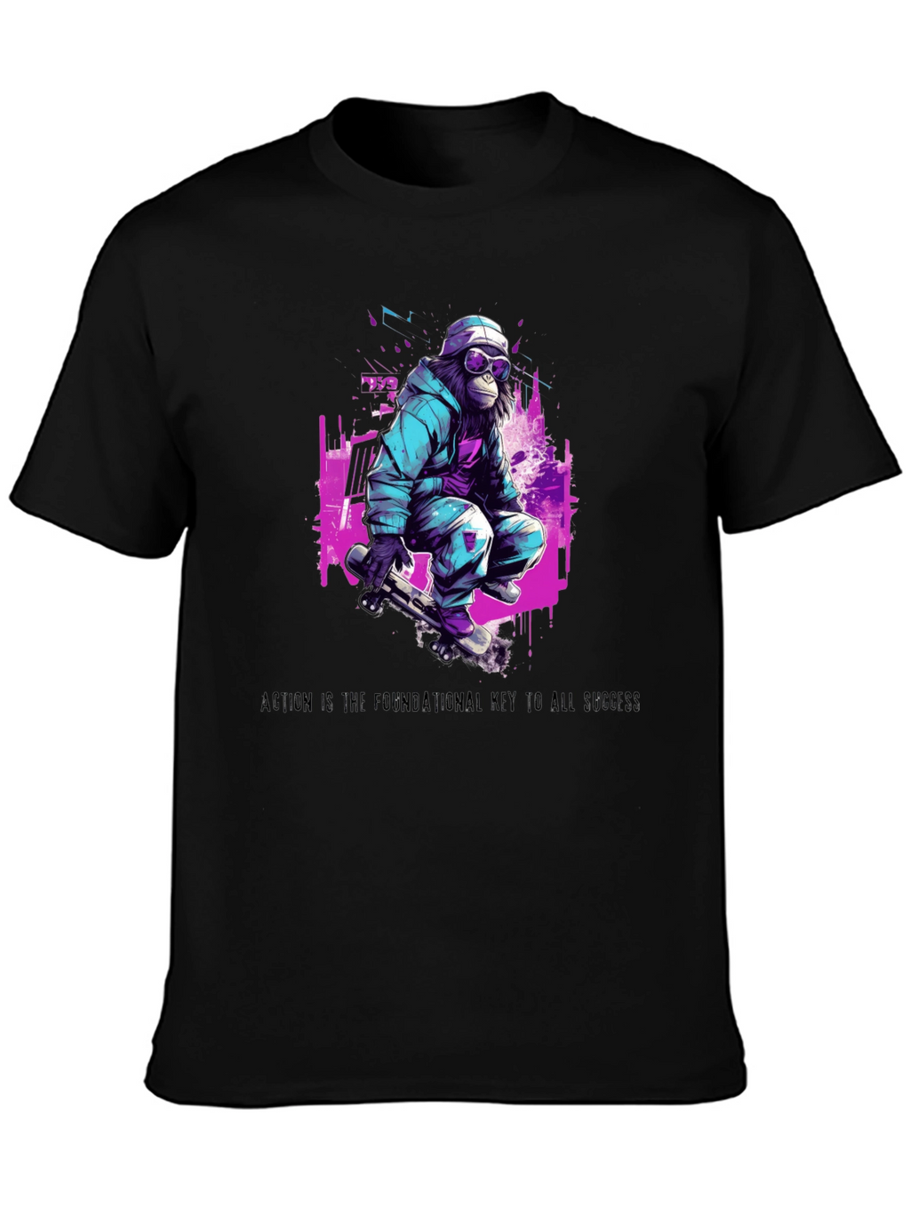 Skateboarding Ape Graphic T-Shirt