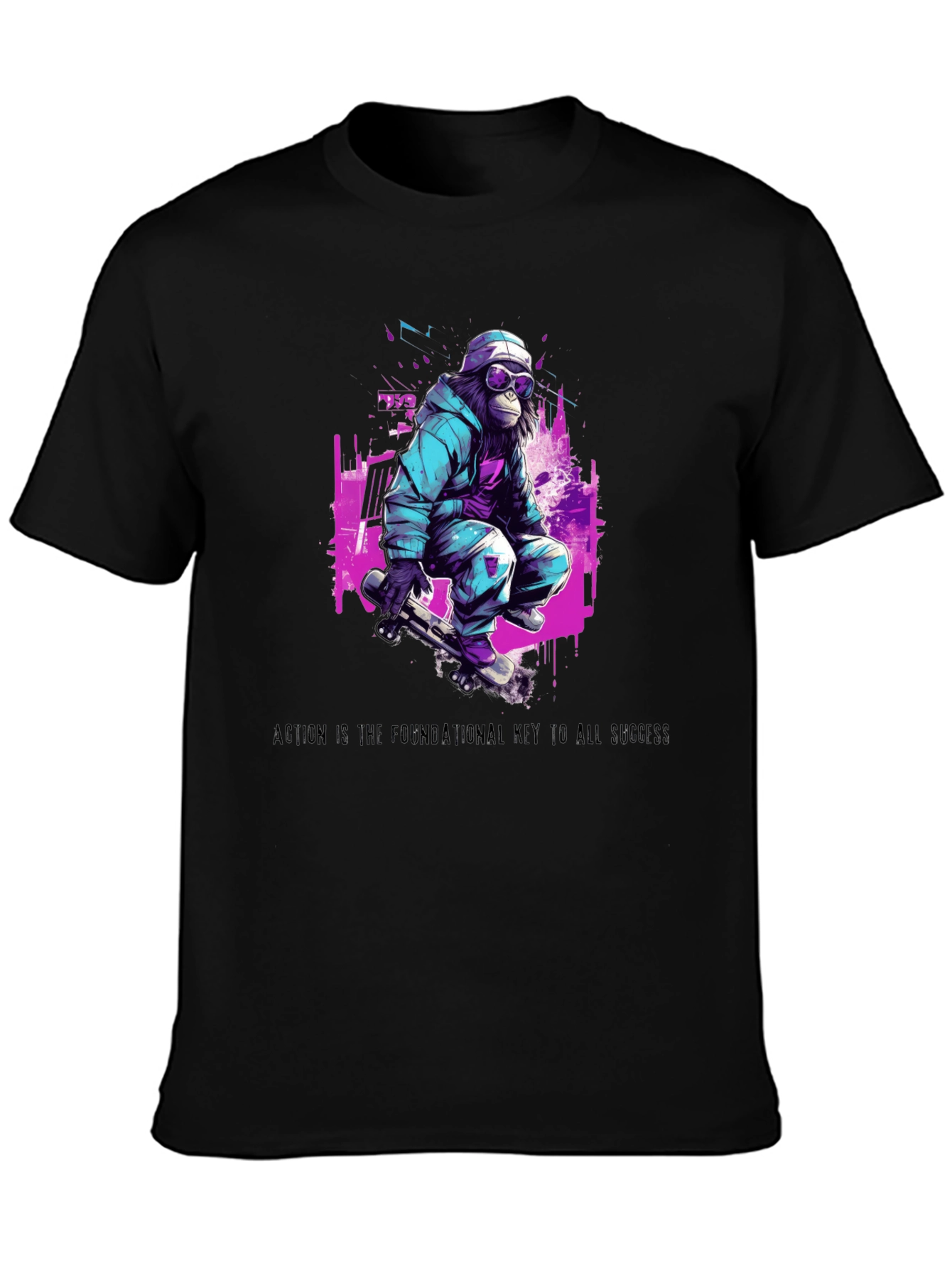 Skateboarding Ape Graphic T-Shirt