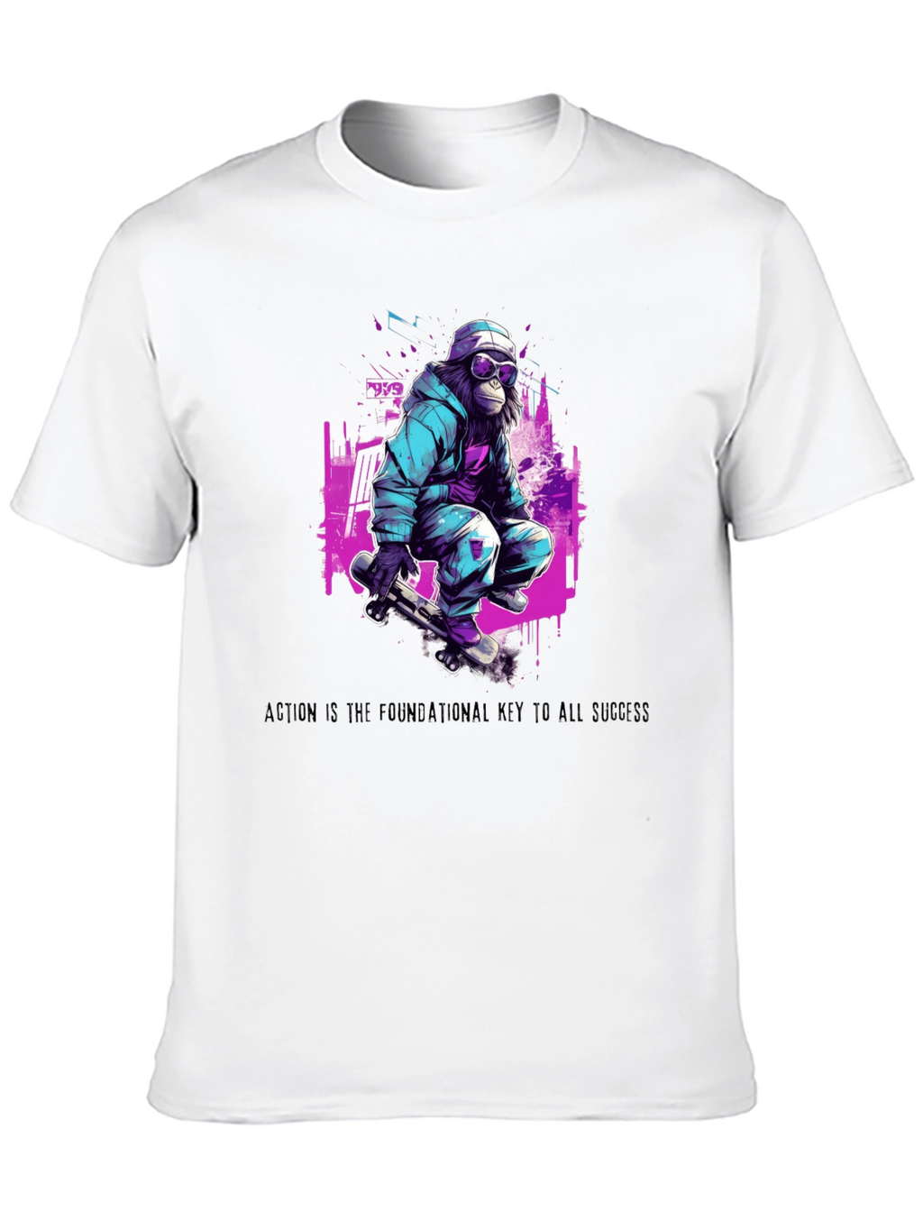 Skateboarding Ape Graphic T-Shirt