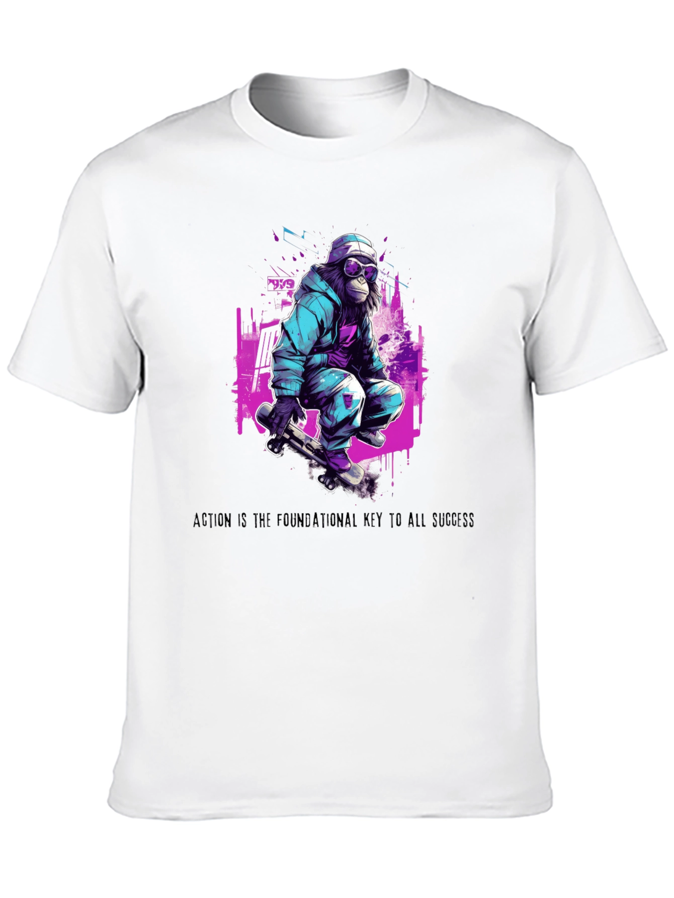 Skateboarding Ape Graphic T-Shirt