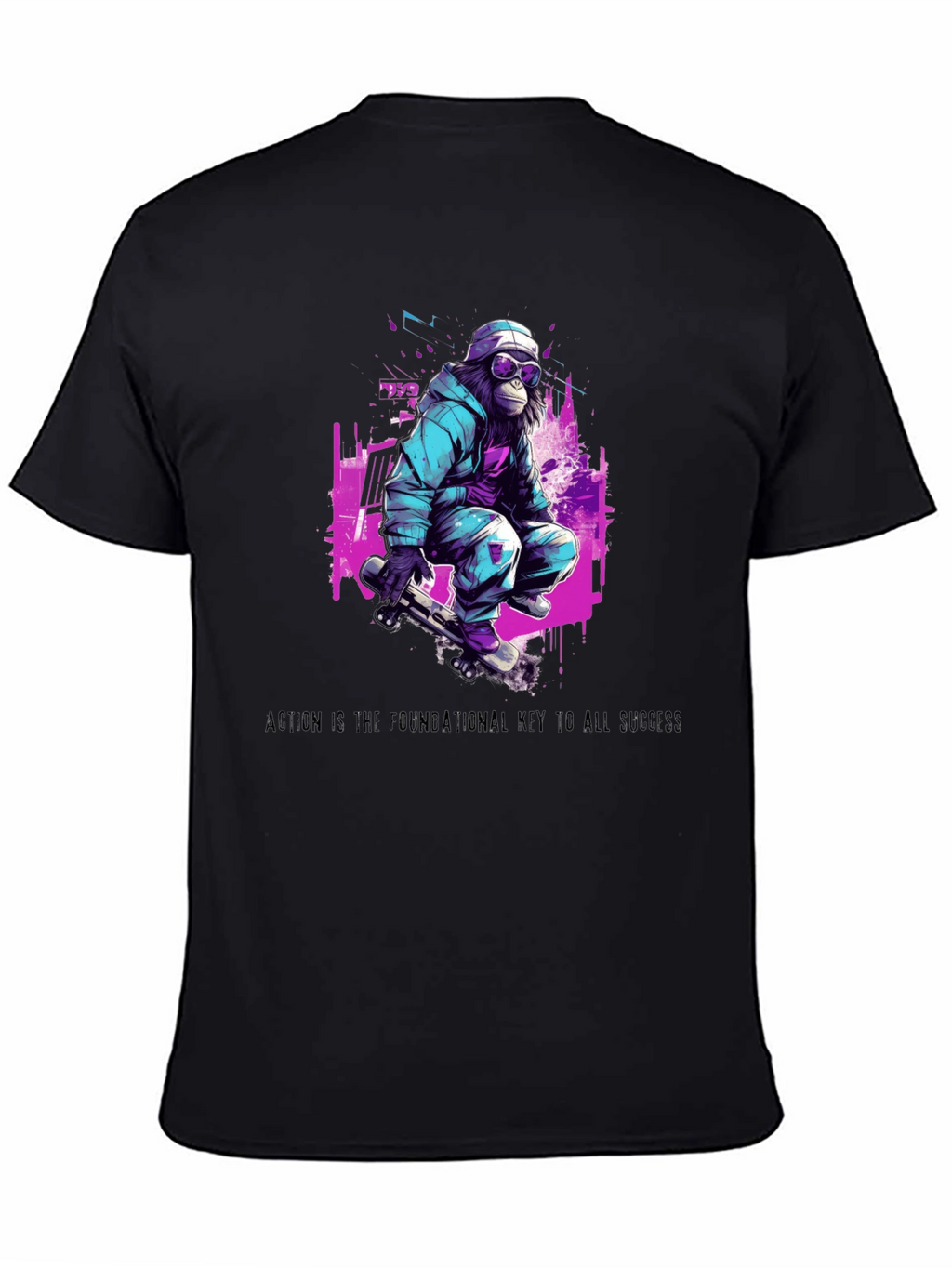 Skateboarding Ape Graphic T-Shirt
