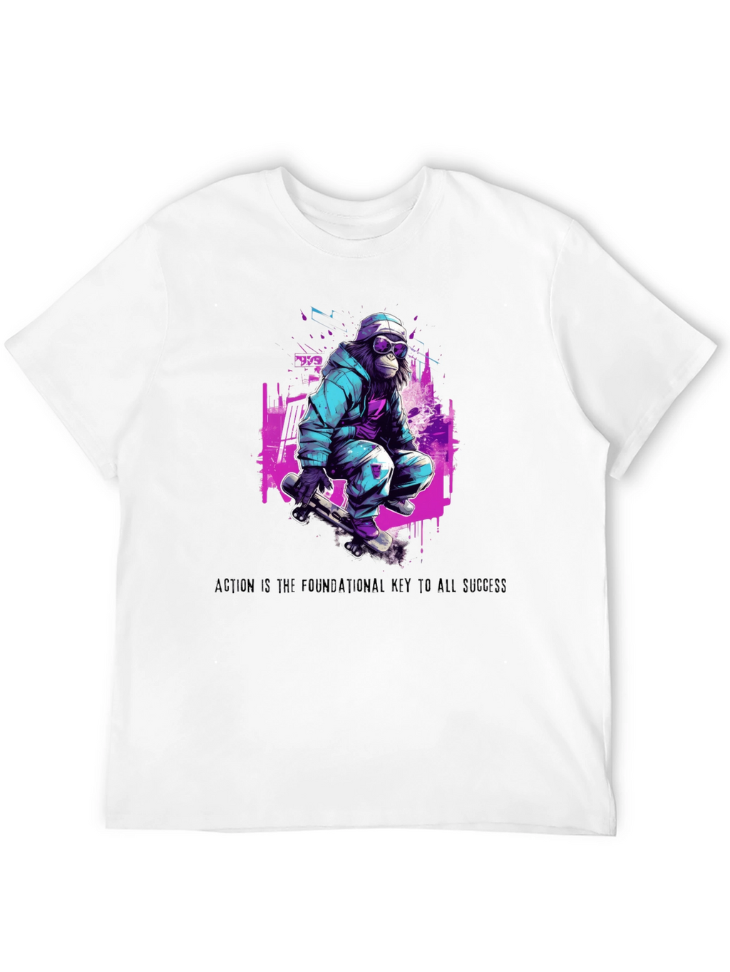 Skateboarding Ape Graphic T-Shirt