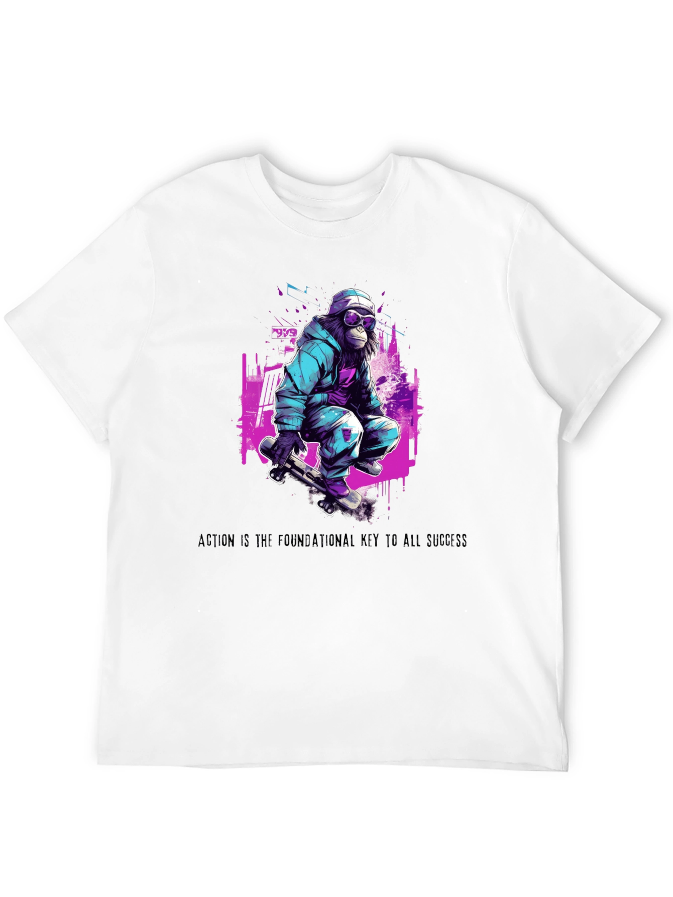 Skateboarding Ape Graphic T-Shirt