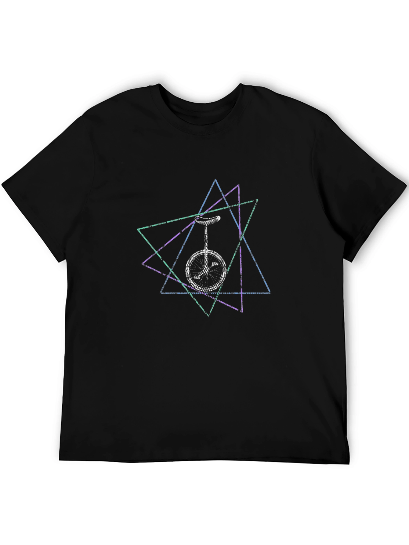 Unicycle Geometric Design T-Shirt