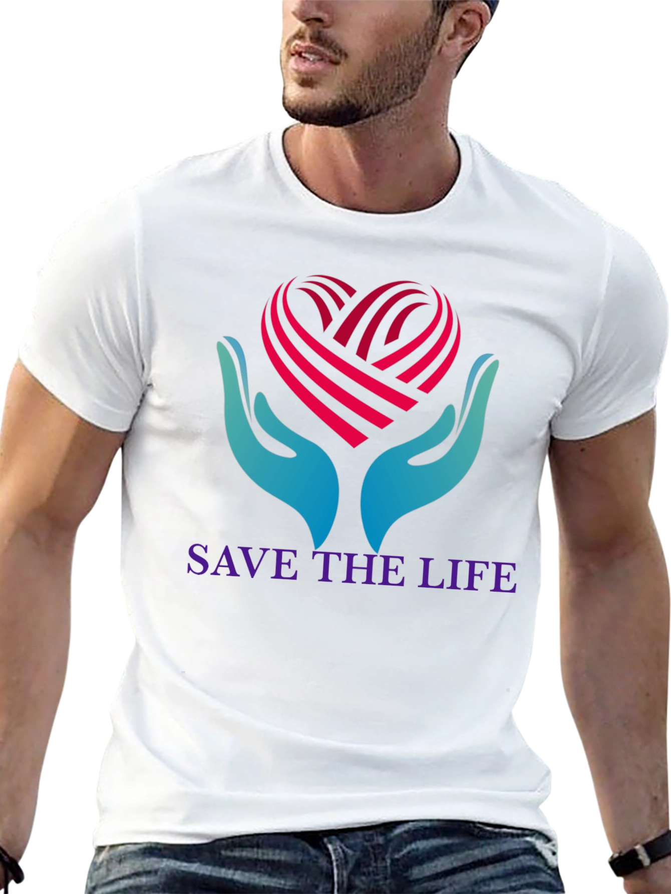 Save the Life T-Shirt - Heart Hands Graphic