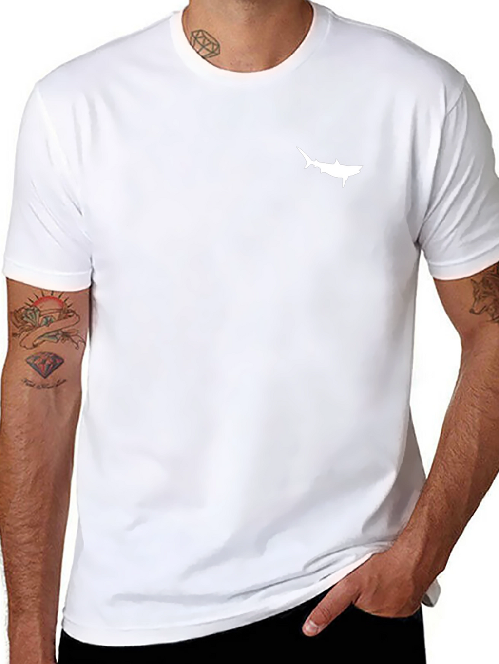 Mens Black Shark Silhouette Graphic T-Shirt