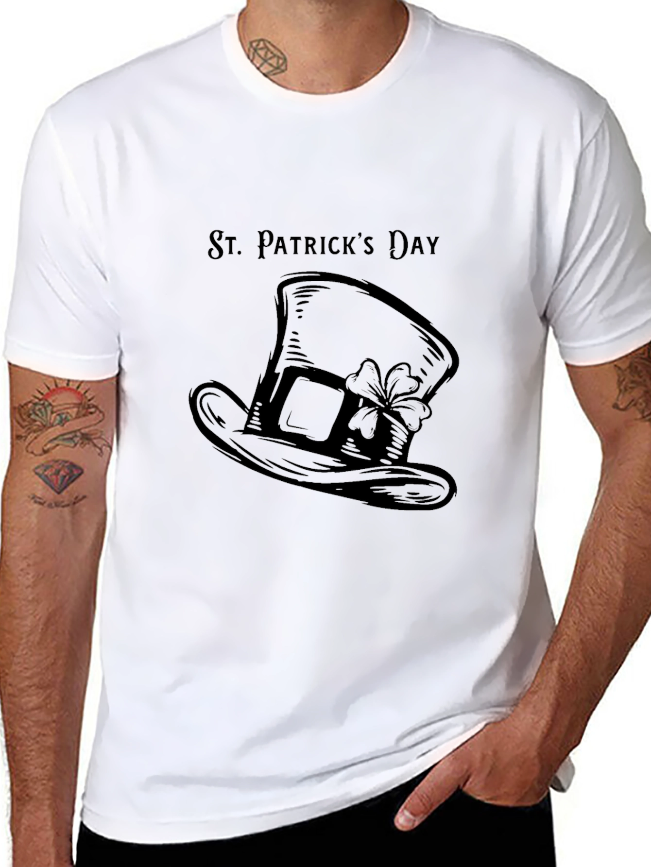 St. Patricks Day Hat T-Shirt - Black