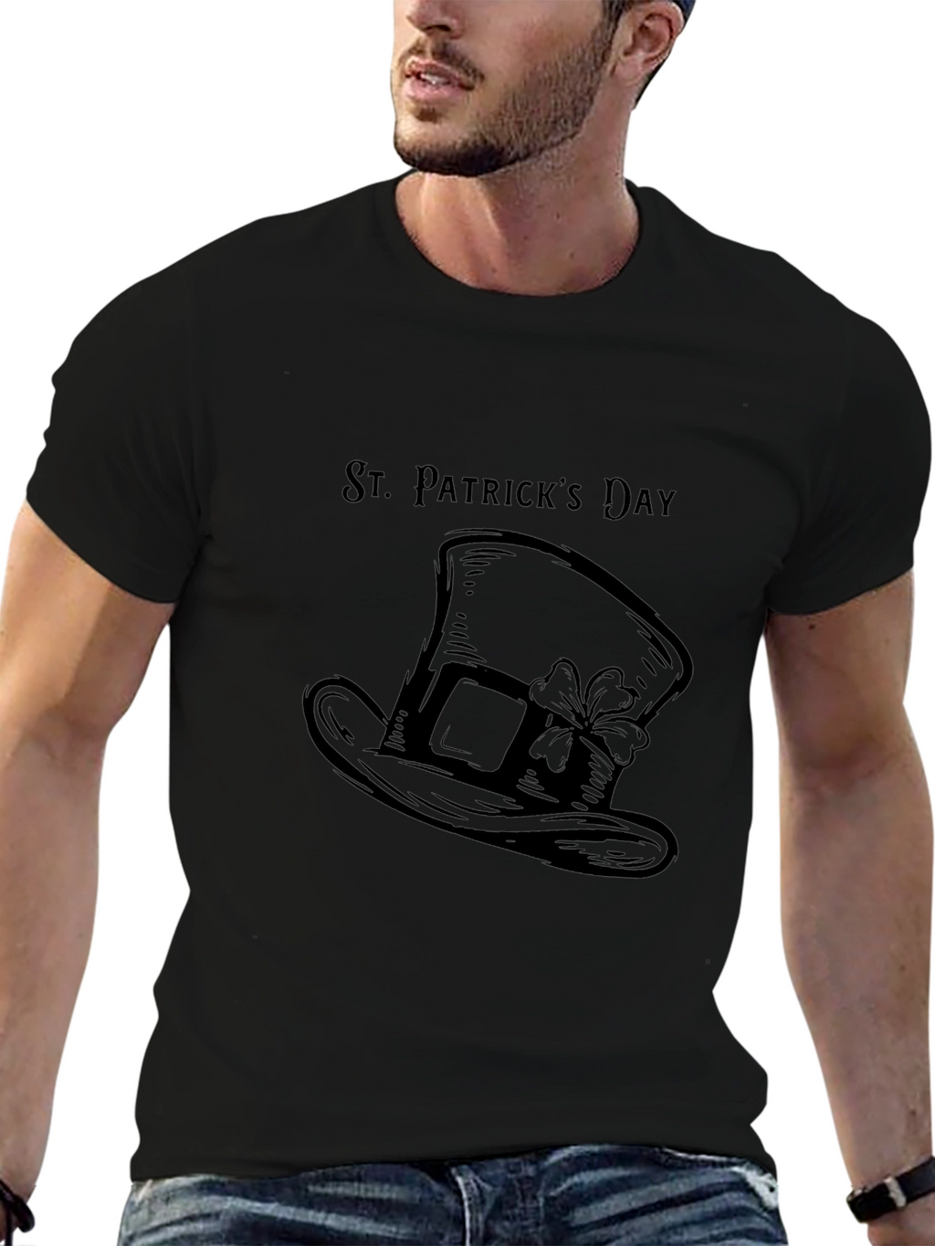 St. Patricks Day Hat T-Shirt - Black
