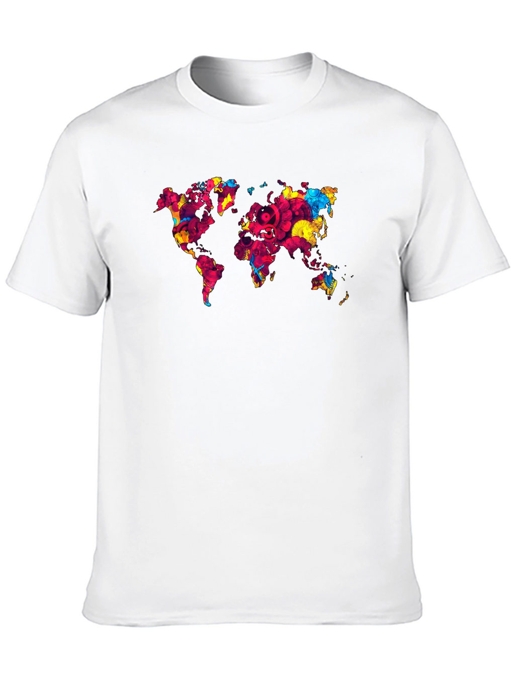 World Map Graphic Print Mens Black T-Shirt