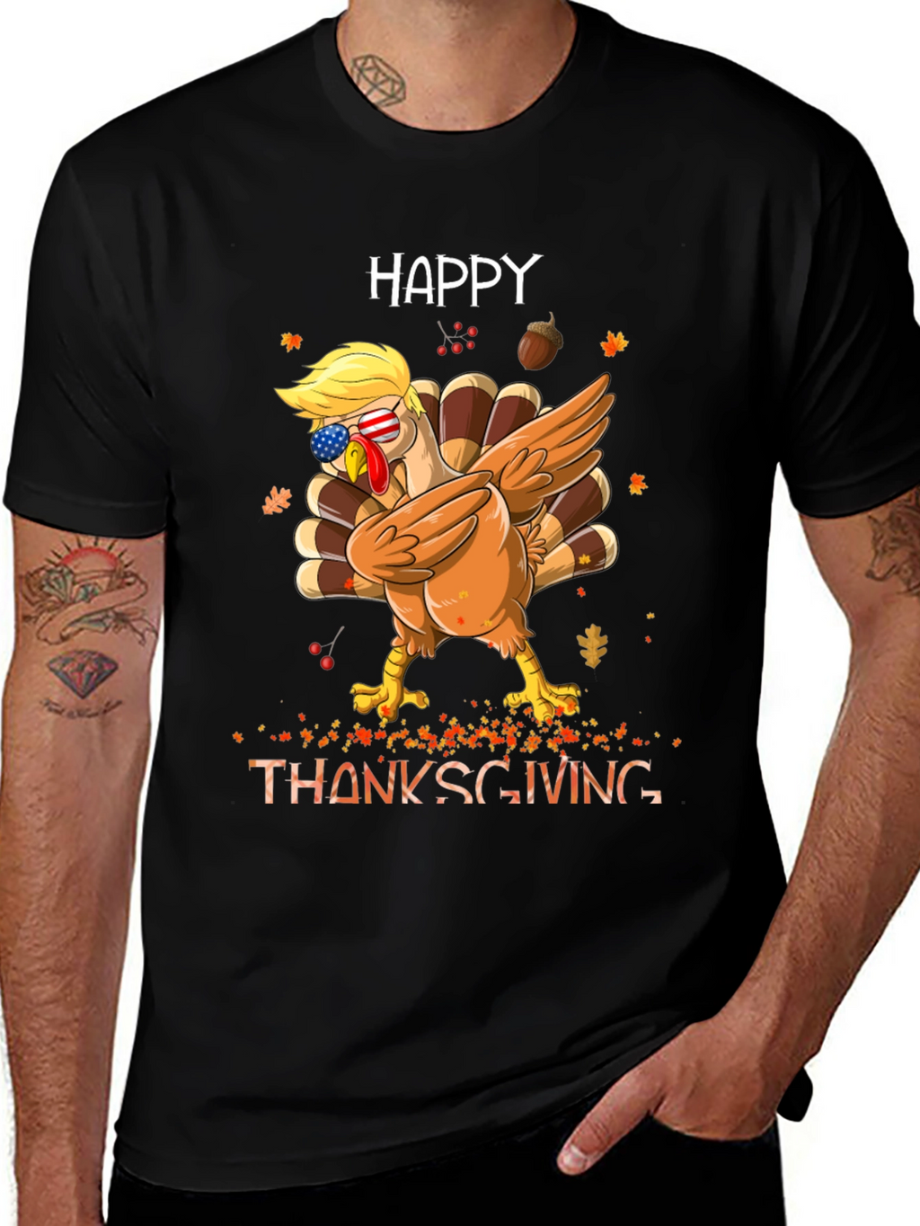 Happy Thanksgiving Dabbing Turkey Tee