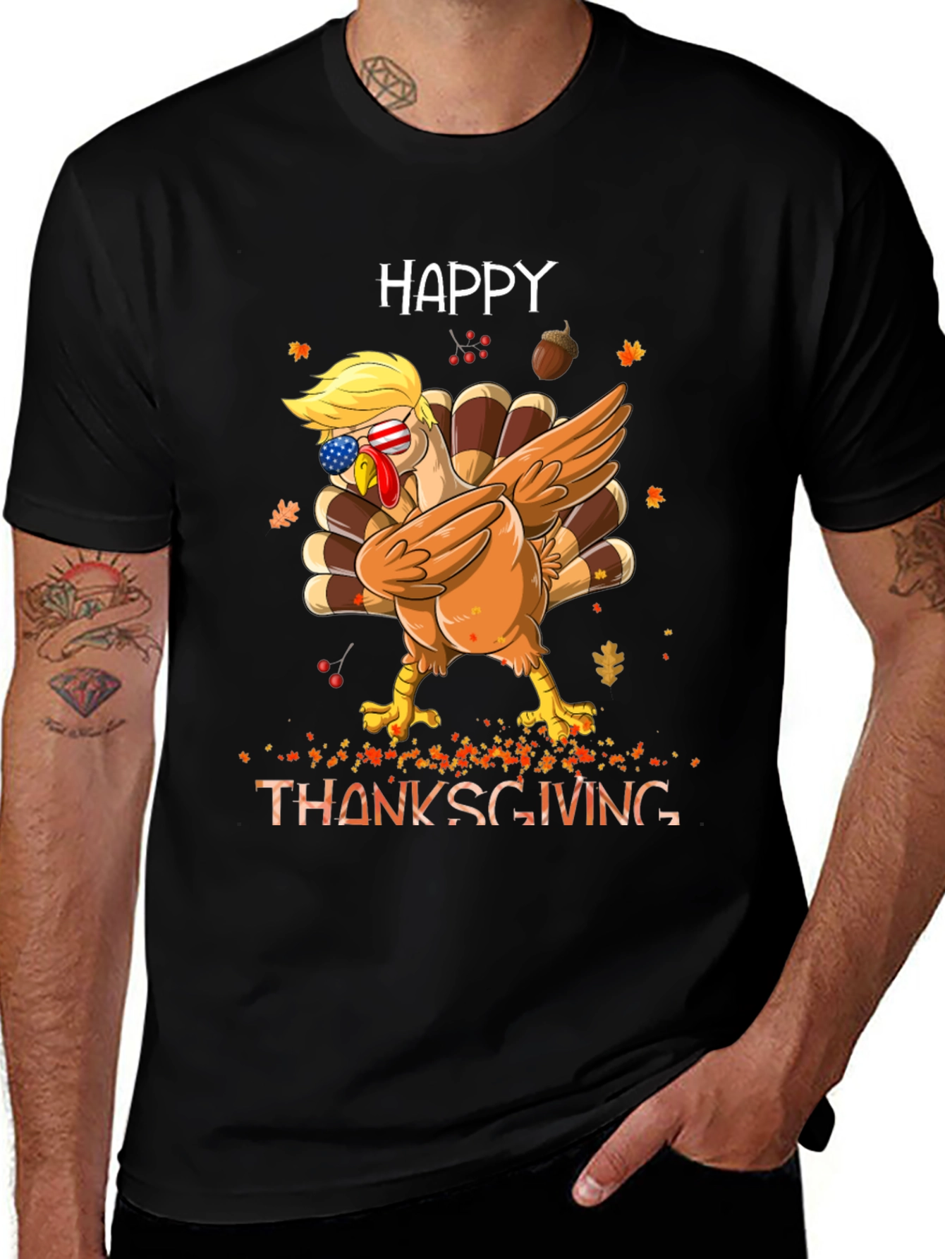 Happy Thanksgiving Dabbing Turkey Tee
