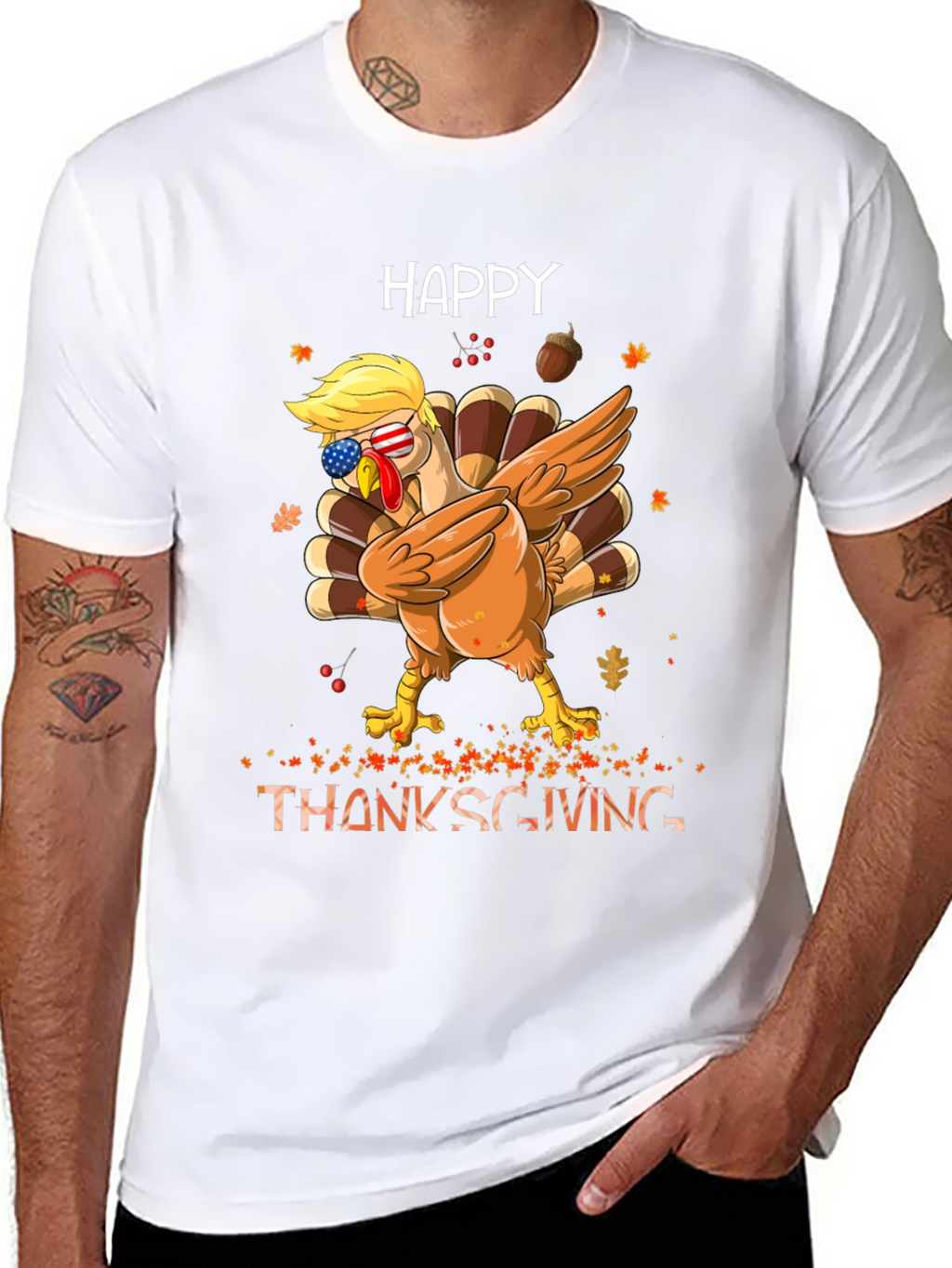 Happy Thanksgiving Dabbing Turkey Tee