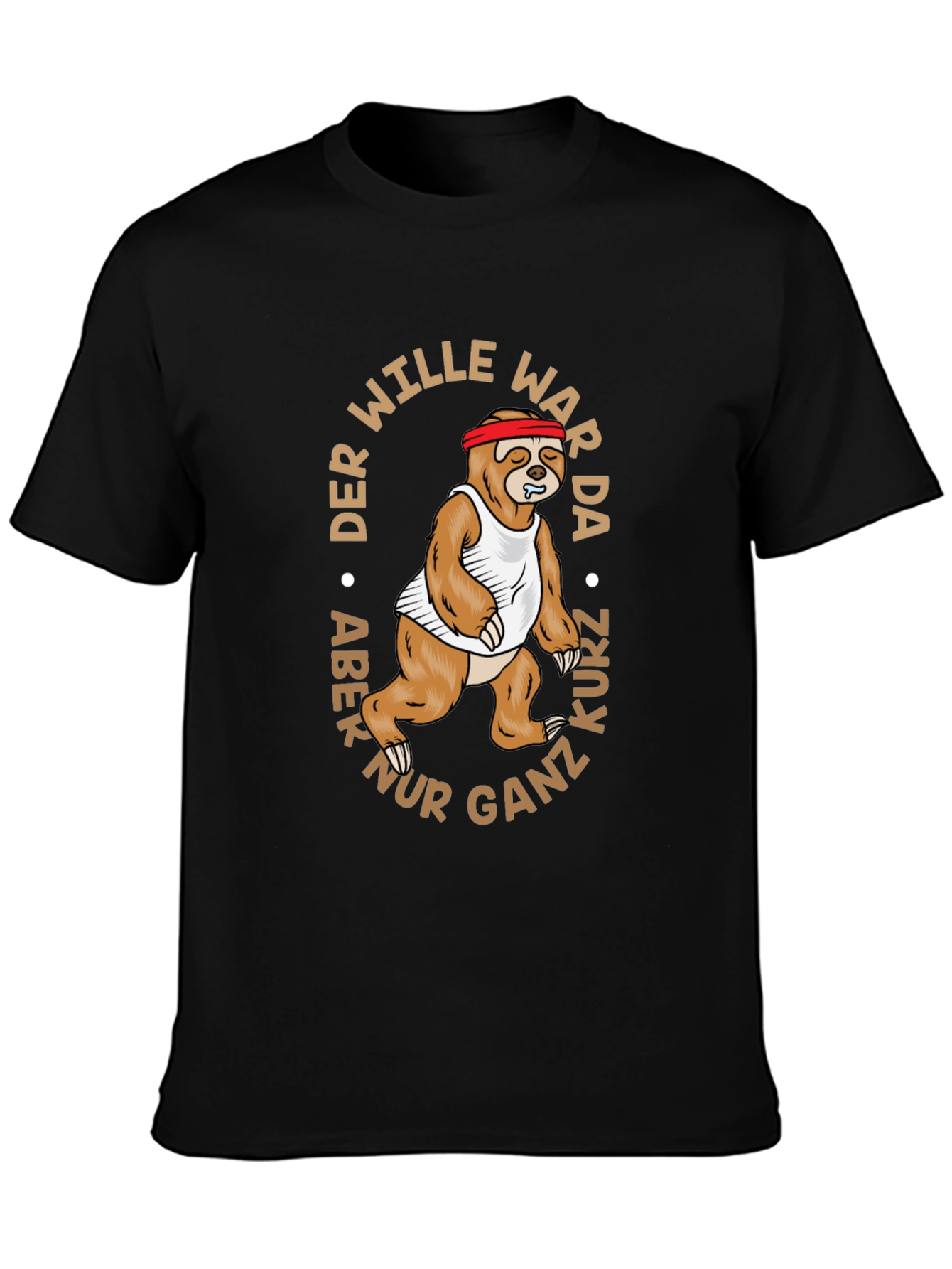 Funny Sloth Running Graphic Tee - The Will Was There