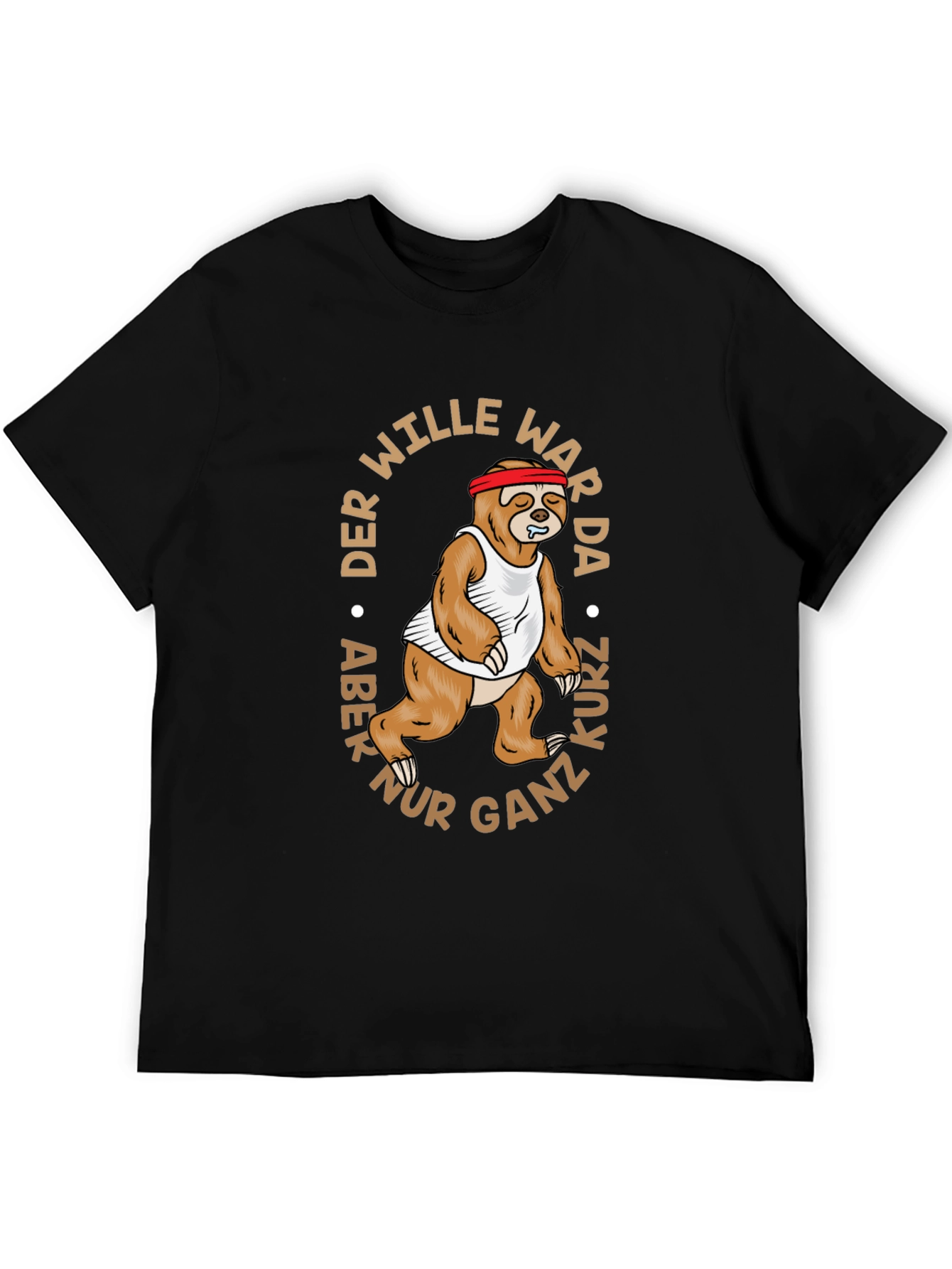 Funny Sloth Running Graphic Tee - The Will Was There