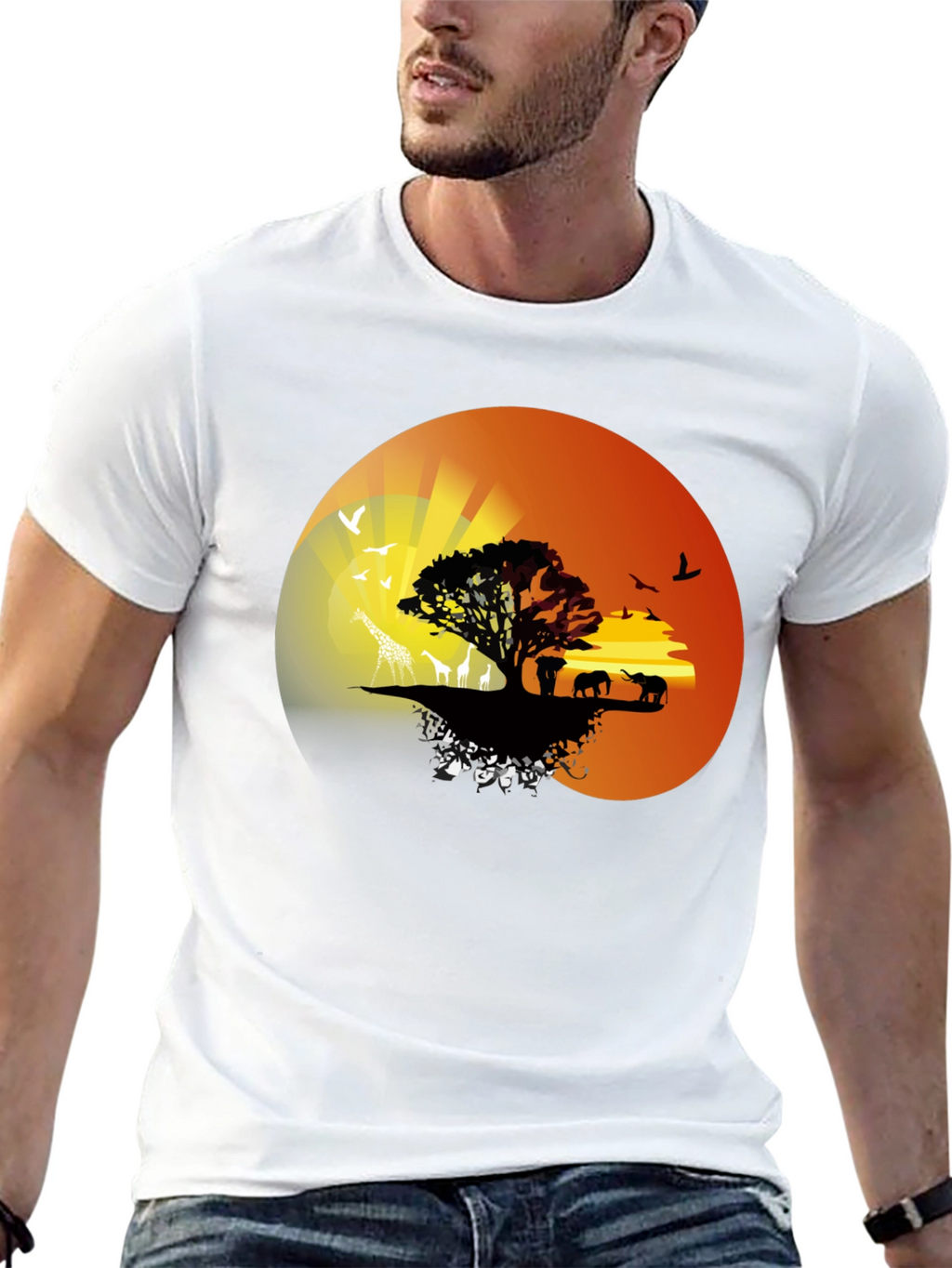 African Sunset Graphic Tee - Nature Lovers T-Shirt