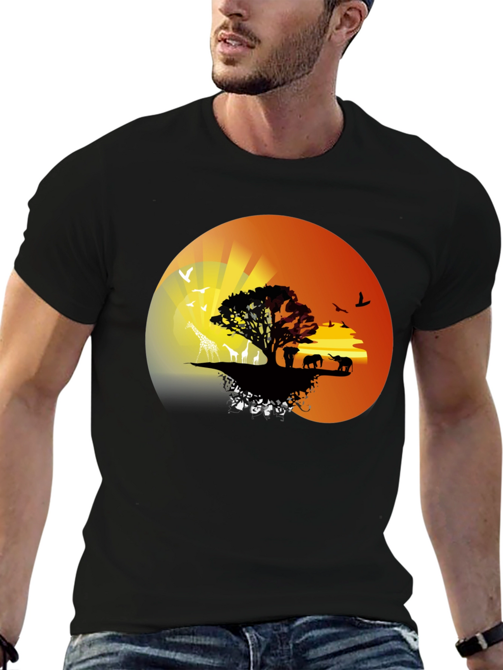 African Sunset Graphic Tee - Nature Lovers T-Shirt