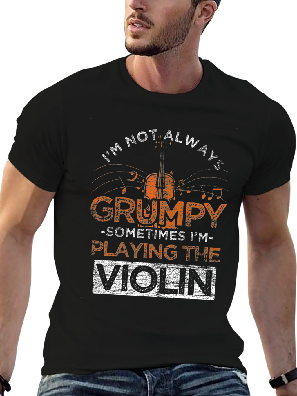 Grumpy Violinist Graphic T-Shirt