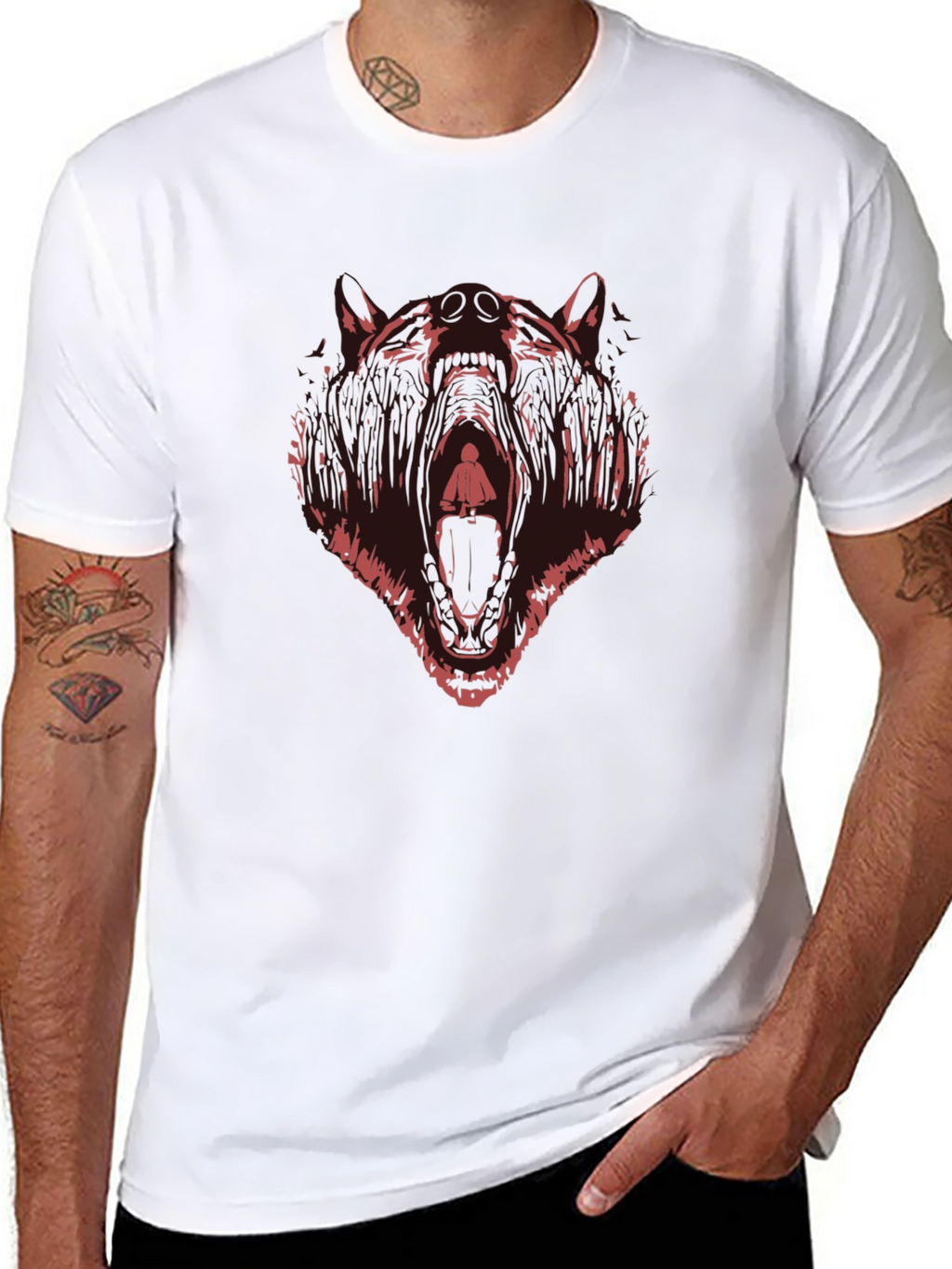 Bear Graphic Tee - Mens Black T-Shirt