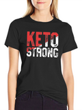 Keto Strong T-Shirt - Red & White Graphic Tee
