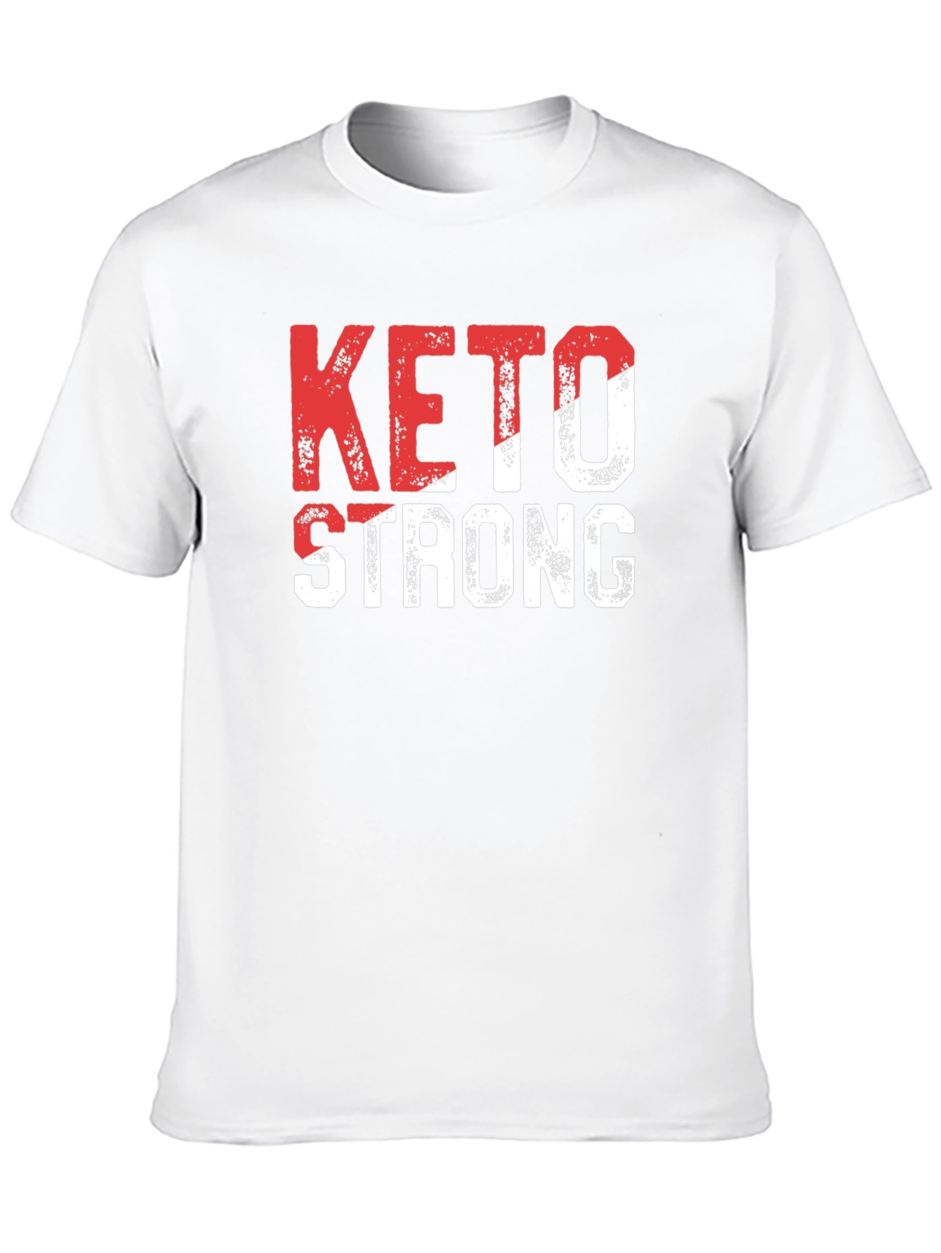 Keto Strong T-Shirt - Red & White Graphic Tee