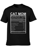 Cat Mom Nutritional Facts Funny T-Shirt