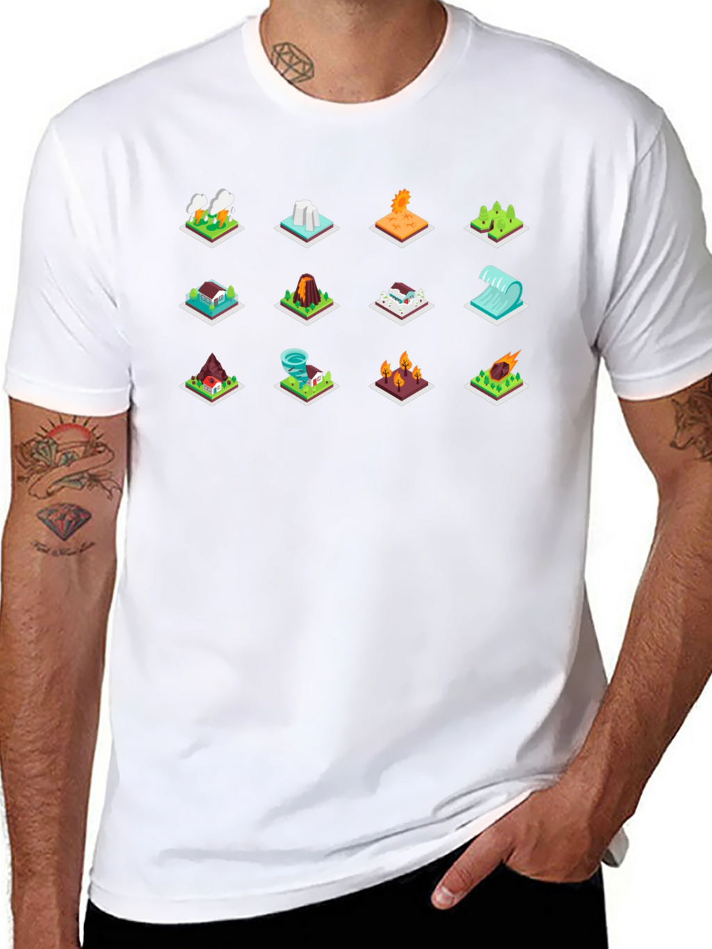 Isometric Natural Disaster T-Shirt