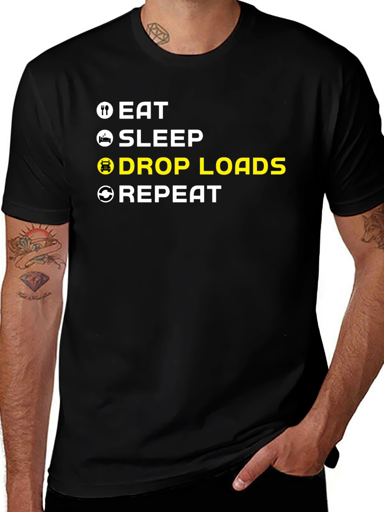 Eat Sleep Drop Loads Repeat Trucker T-Shirt