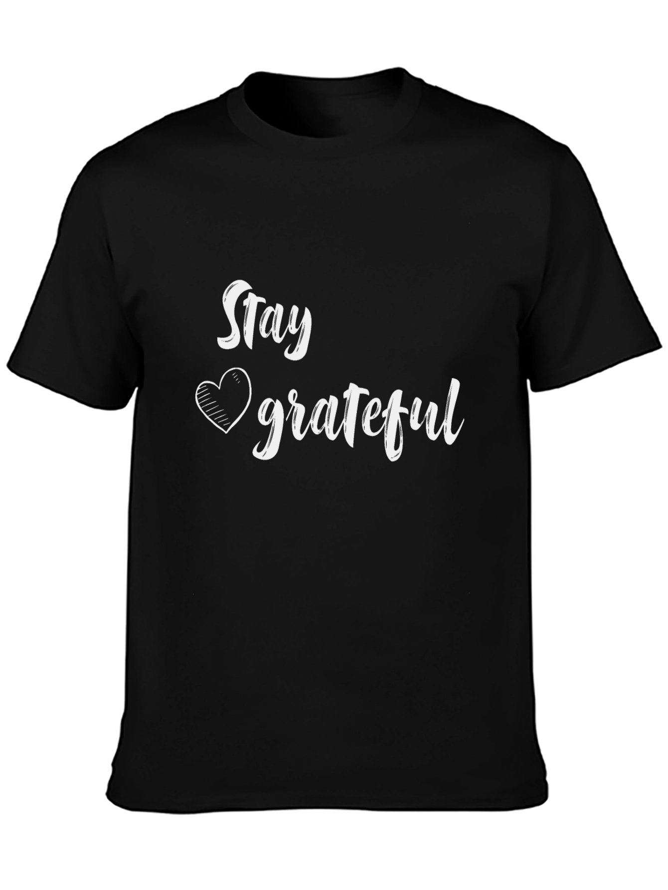Stay Grateful Graphic Tee - Black Cotton Comfort