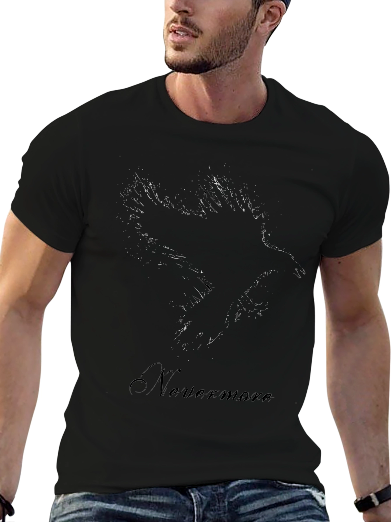 Nevermore Raven Graphic T-Shirt - Black