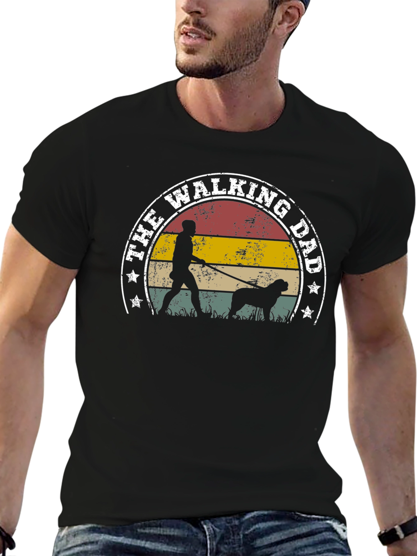 The Walking Dad T-Shirt: Retro Style for Dog Dads
