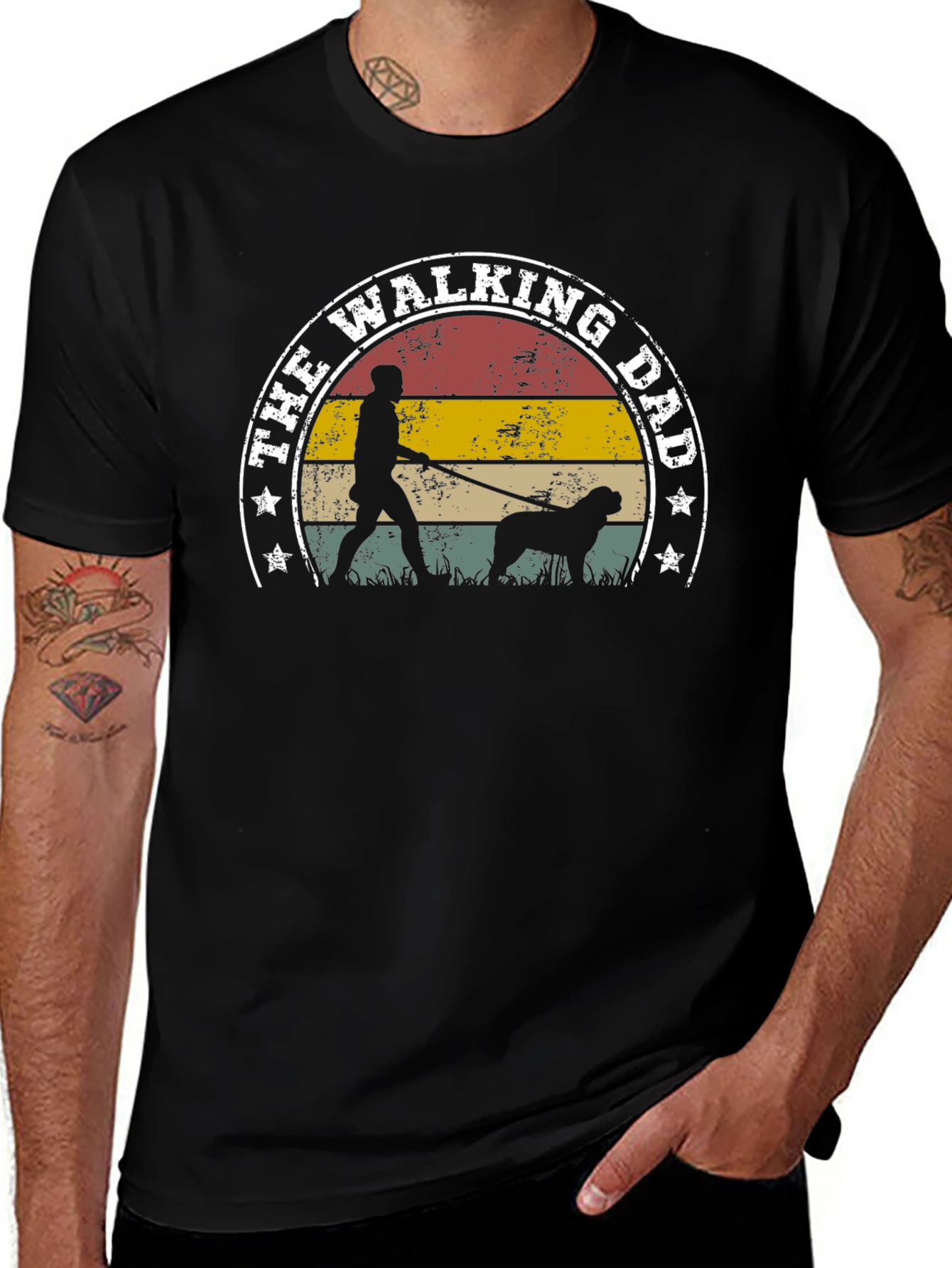 The Walking Dad T-Shirt: Retro Style for Dog Dads