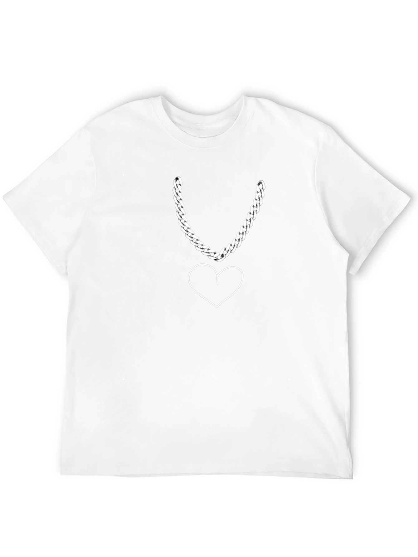 Chain Heart Graphic Tee - Stylish Casual Wear