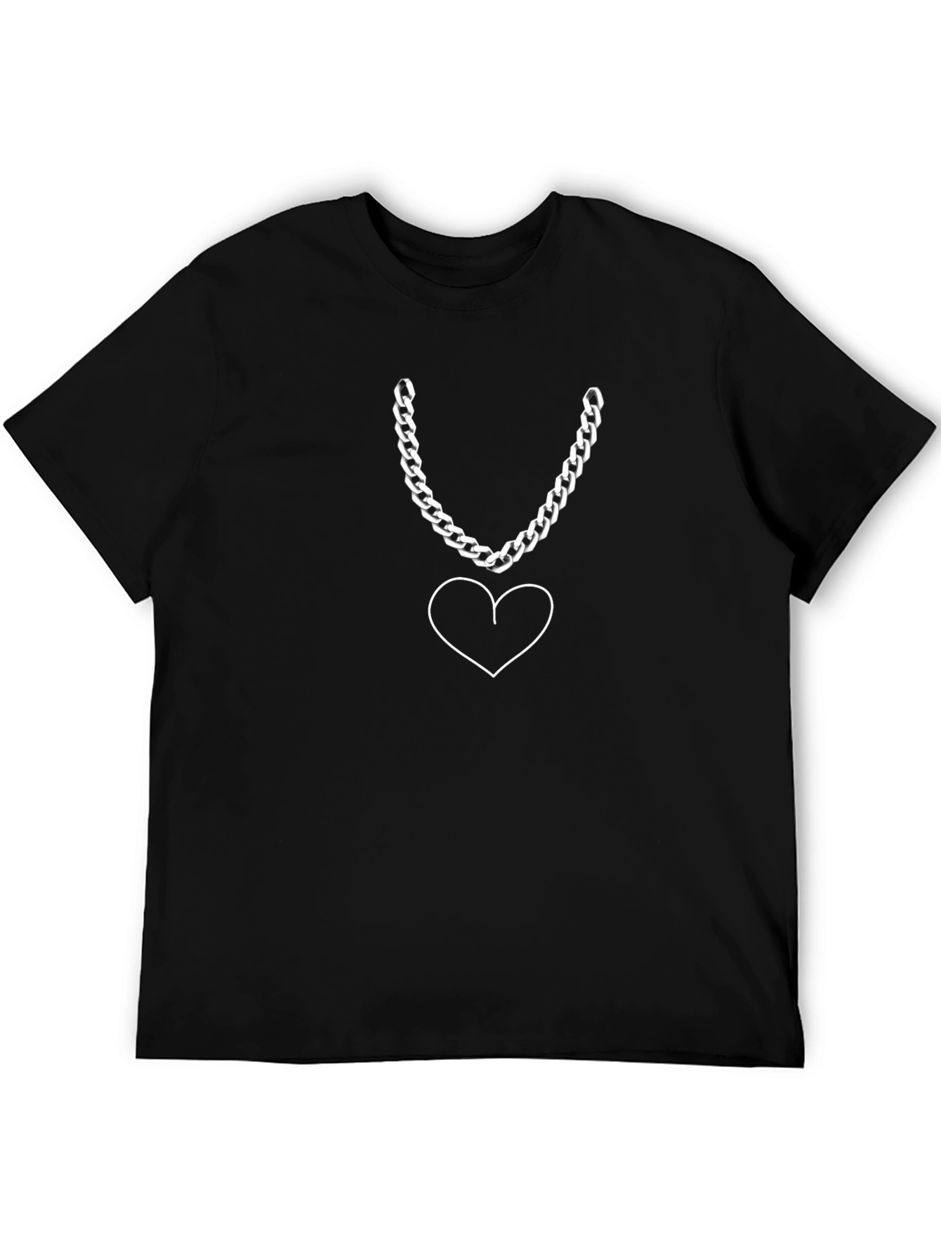 Chain Heart Graphic Tee - Stylish Casual Wear
