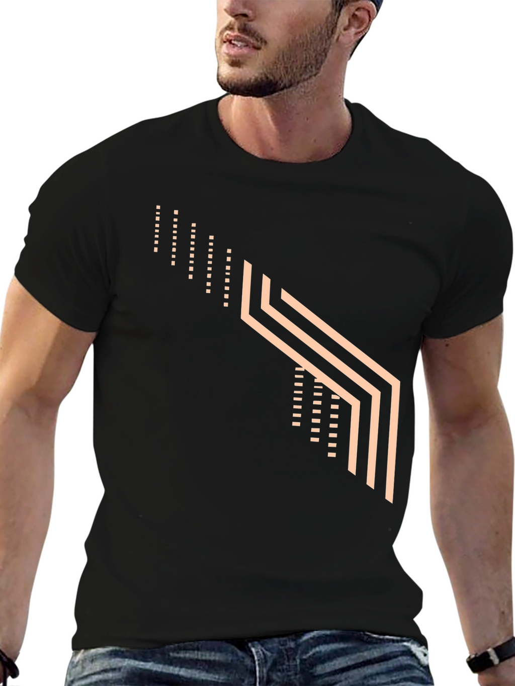 Modern Graphic Tee - Geometric Design