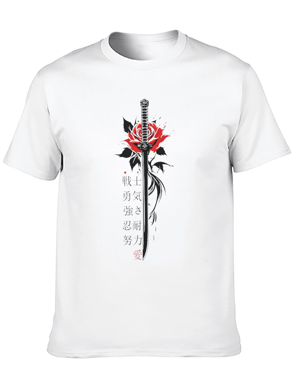 Rose & Katana Graphic Tee - Black