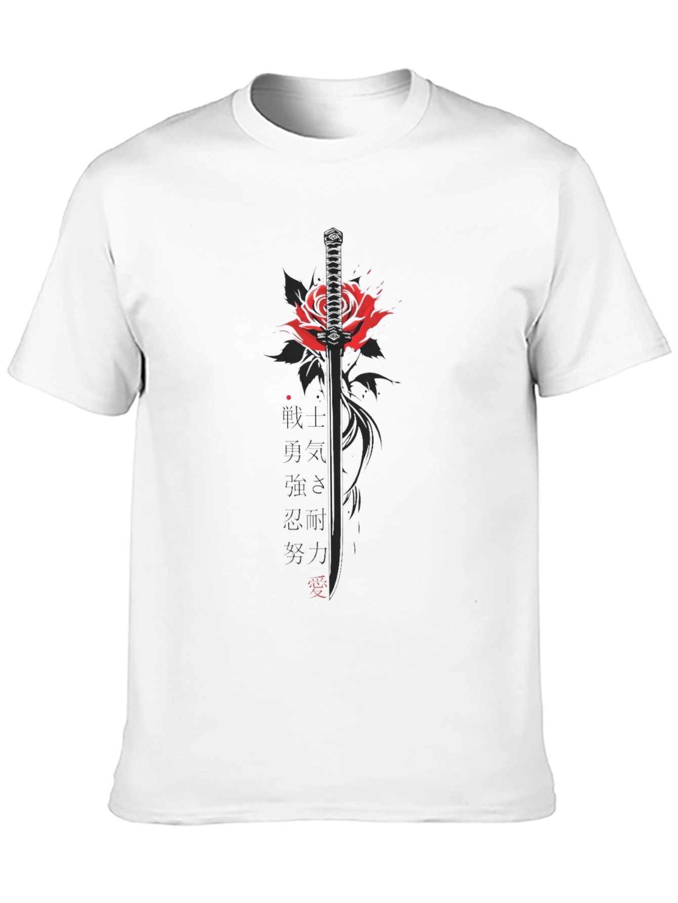 Rose & Katana Graphic Tee - Black