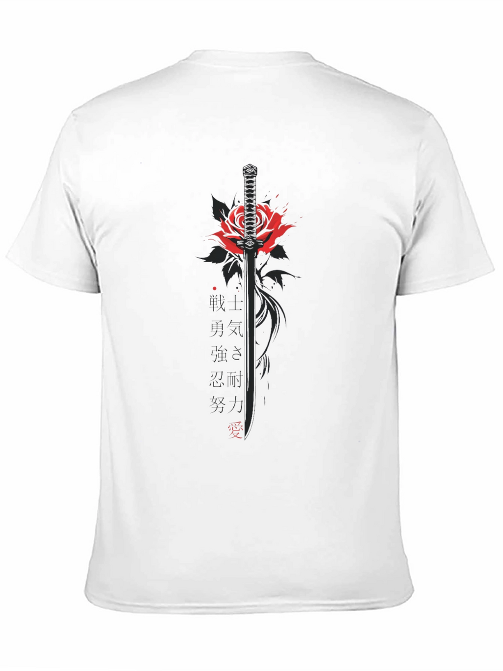 Rose & Katana Graphic Tee - Black
