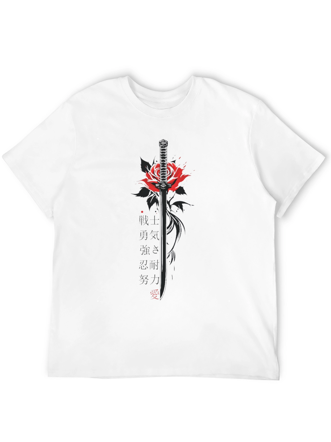 Rose & Katana Graphic Tee - Black