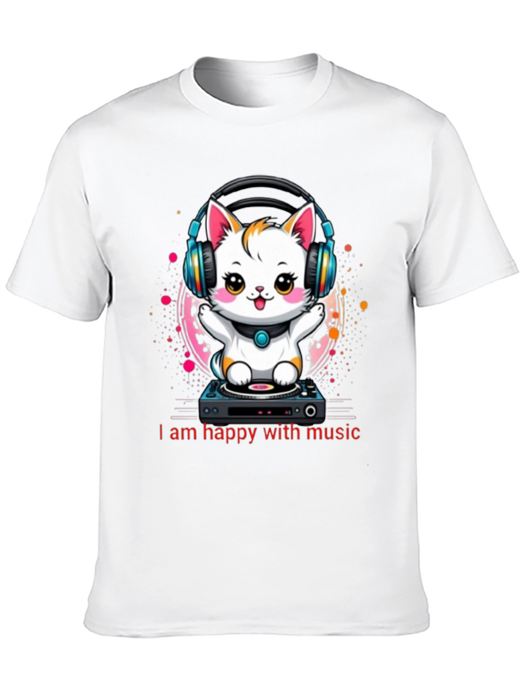Music Lover Tee: DJ Cat Graphic T-Shirt
