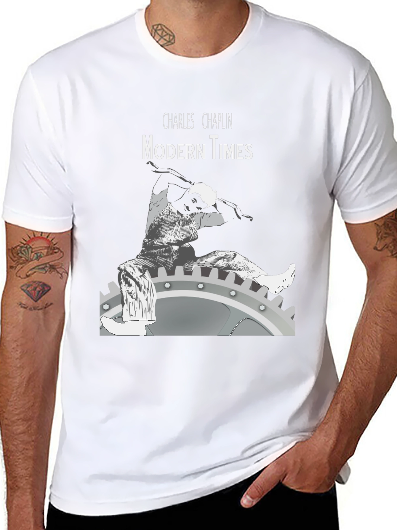 Modern Times Charlie Chaplin Graphic T-Shirt