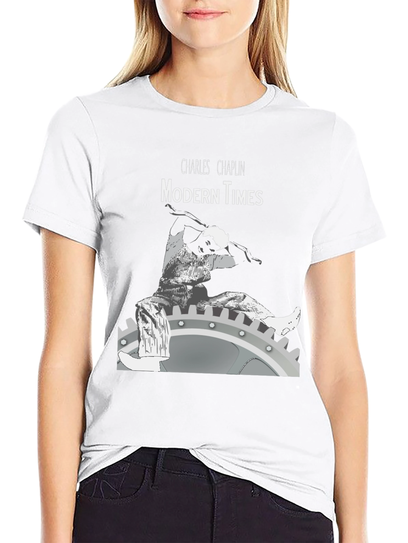 Modern Times Charlie Chaplin Graphic T-Shirt