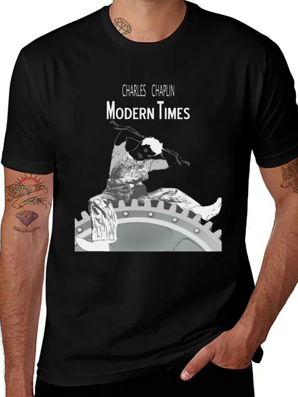 Modern Times Charlie Chaplin Graphic T-Shirt