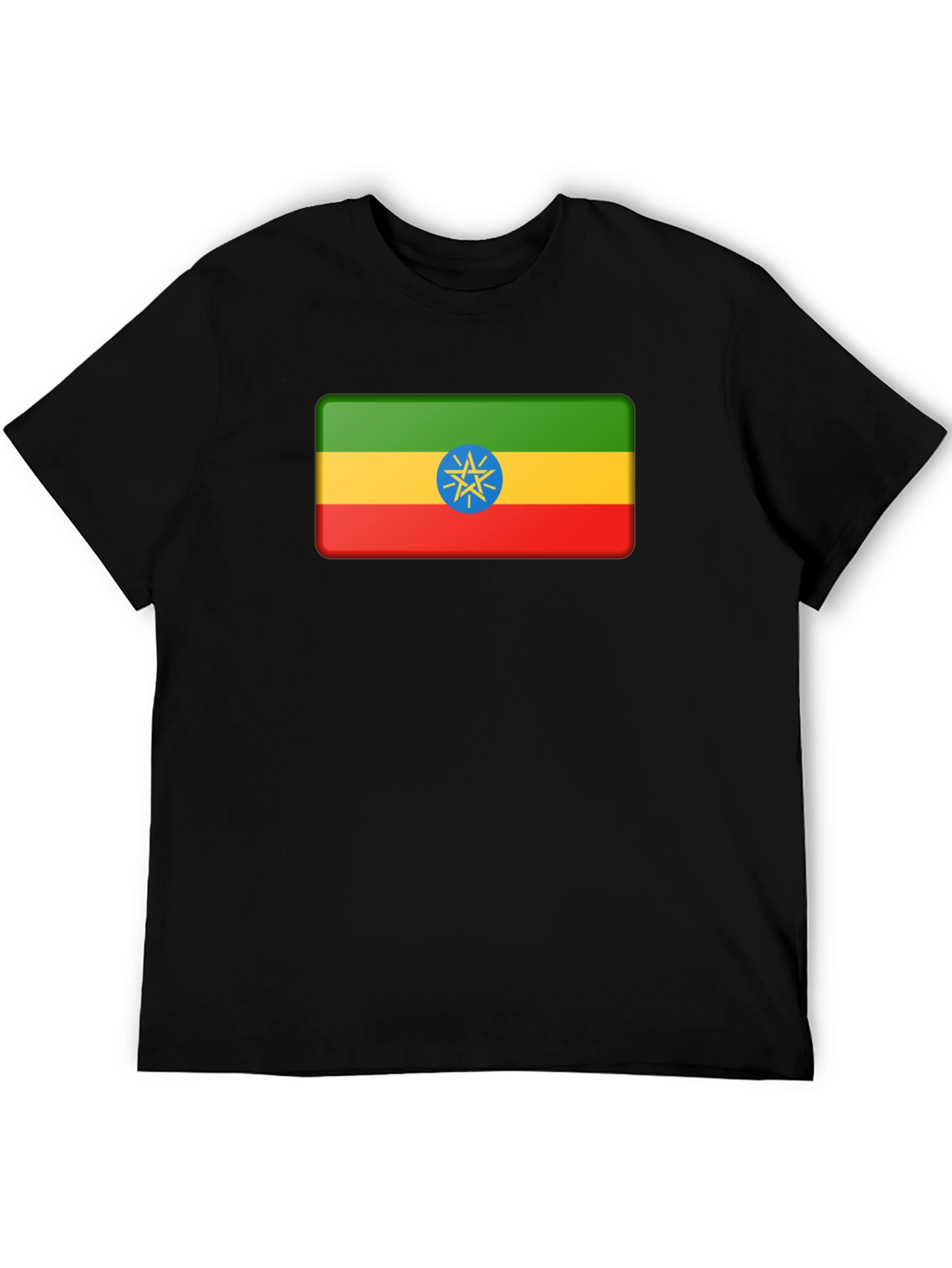 Ethiopia Flag T-Shirt - Black Graphic Tee