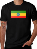 Ethiopia Flag T-Shirt - Black Graphic Tee