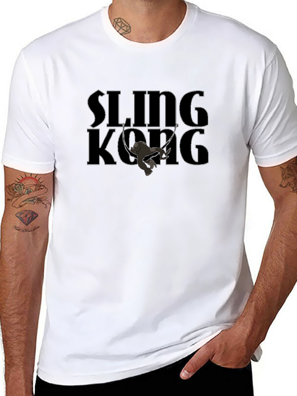 Sling Kong Graphic T-Shirt - Black Cotton Tee