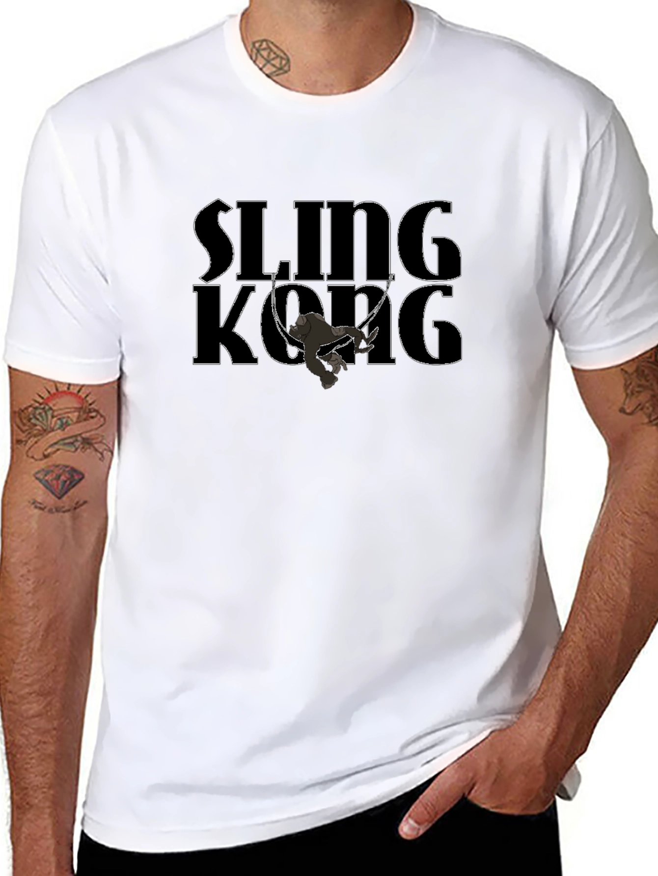 Sling Kong Graphic T-Shirt - Black Cotton Tee